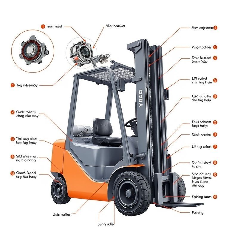 Phân Tích Kỹ Thuật Toàn Diện Cột Nâng, Xích Nâng, Giá Đỡ Nâng Và Các Bộ Phận Liên Quan Trên Xe Nâng Toyota (Series 1-3 Tấn)